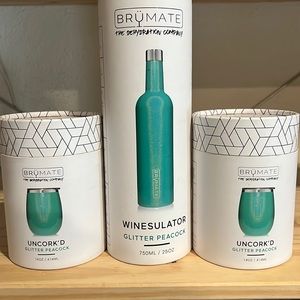 BruMate Glitter Peacock Wine/Champagne Set